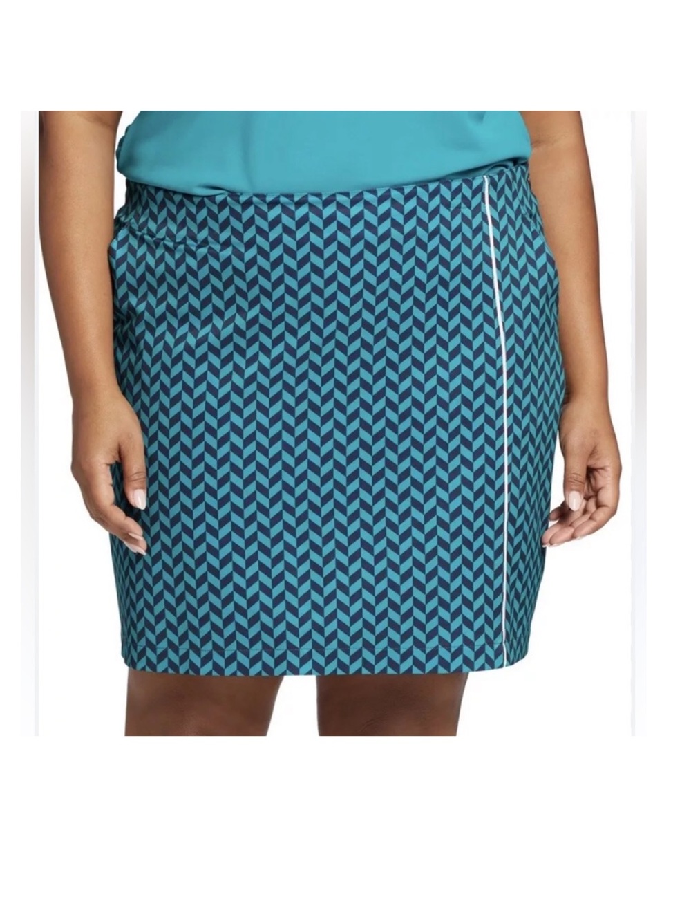 Lady Hagen Turquoise Herringbone Athletic Golf/Tennis Skort Size 14 EUC